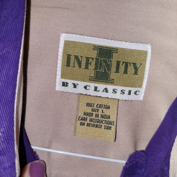 Mens Infinity by Classic ECU purple button up Size L - Picture 4 of 5